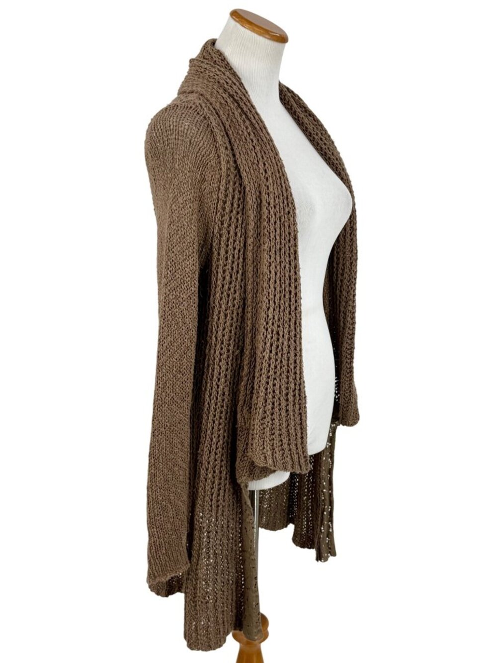 Anthropologie Brown Lace Trim Knit Cardigan Sweater S | Boho Grunge Fairycore - Picture 14 of 16